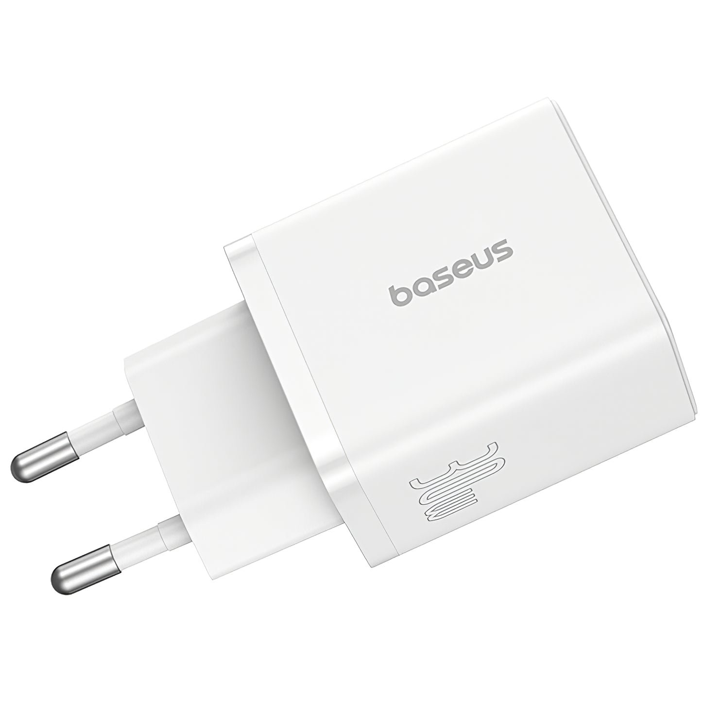Punjač Baseus Cube, 30W, 2.4A, 1 x USB-A - 1 x USB-C, Bijeli P10111404213-00