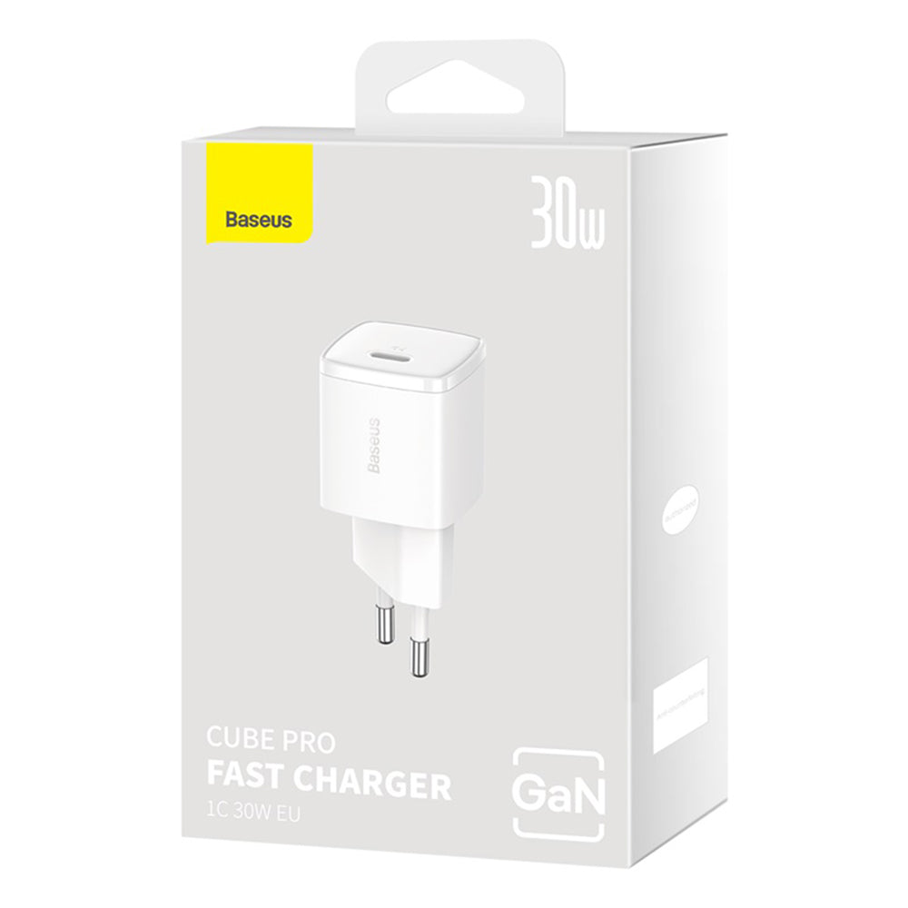 Punjač mreže Baseus Cube Pro, 30W, 3A, 1 x USB-C, Bijeli CCXF000302