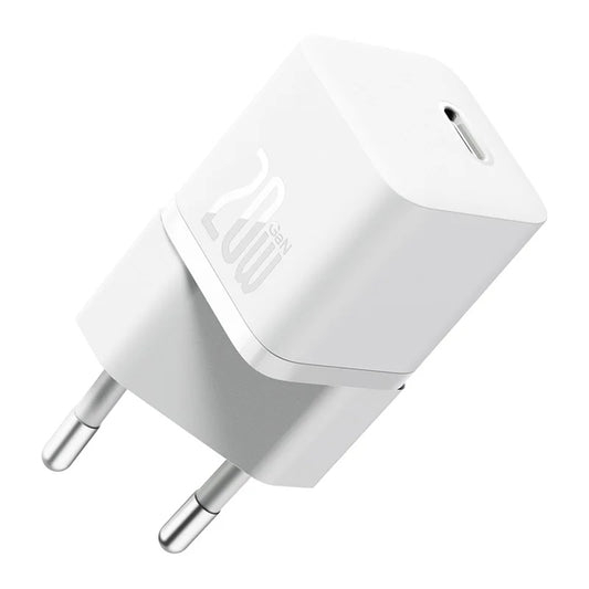 Punjač za mrežu Baseus GaN Mini 1C, 20W, 3A, 1 x USB-C, Bijeli CCGN050102