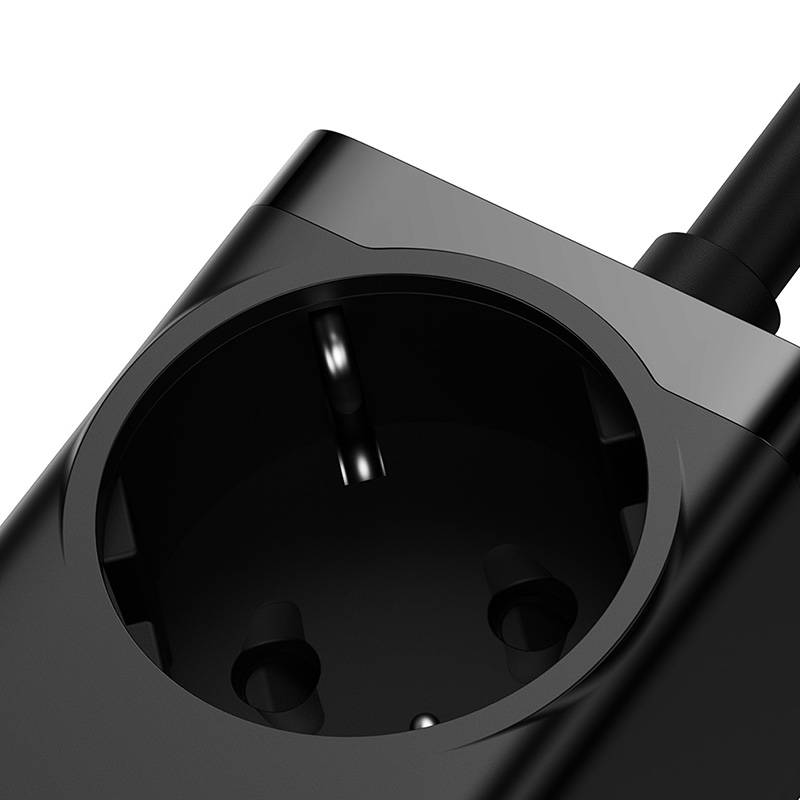 Produžni kabel Baseus GaN3 Pro, 1 x Schuko - 2 x USB-A - 2 x USB-C, Crni PSZM000401