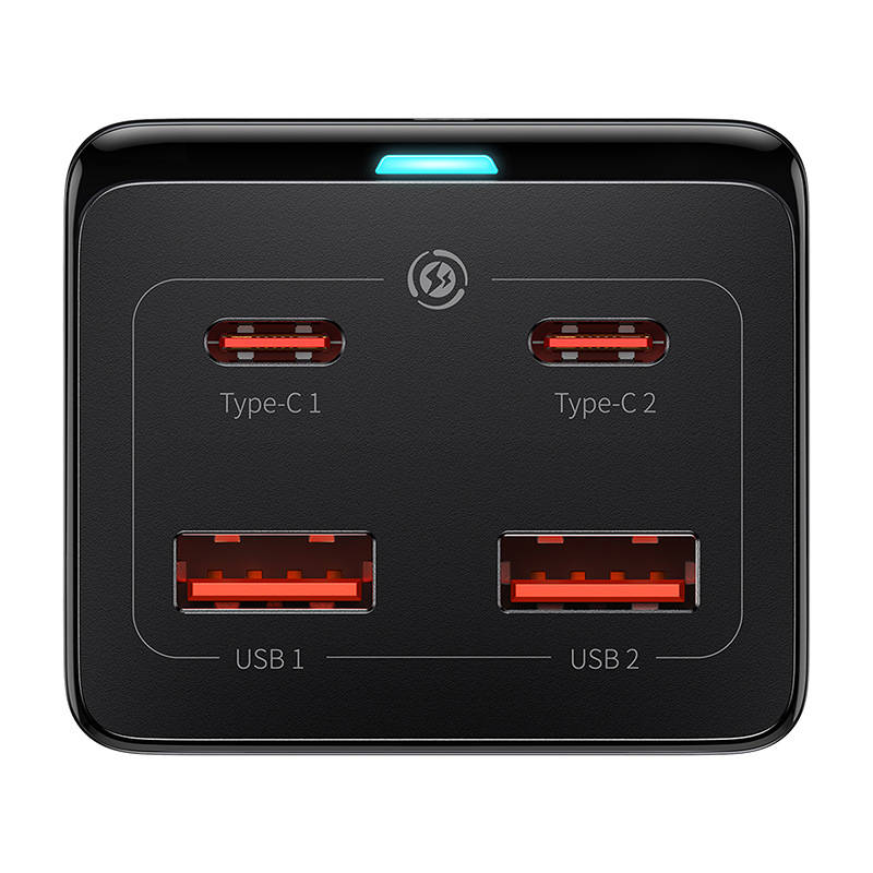 Produžni kabel Baseus GaN3 Pro, 1 x Schuko - 2 x USB-A - 2 x USB-C, Crni PSZM000401