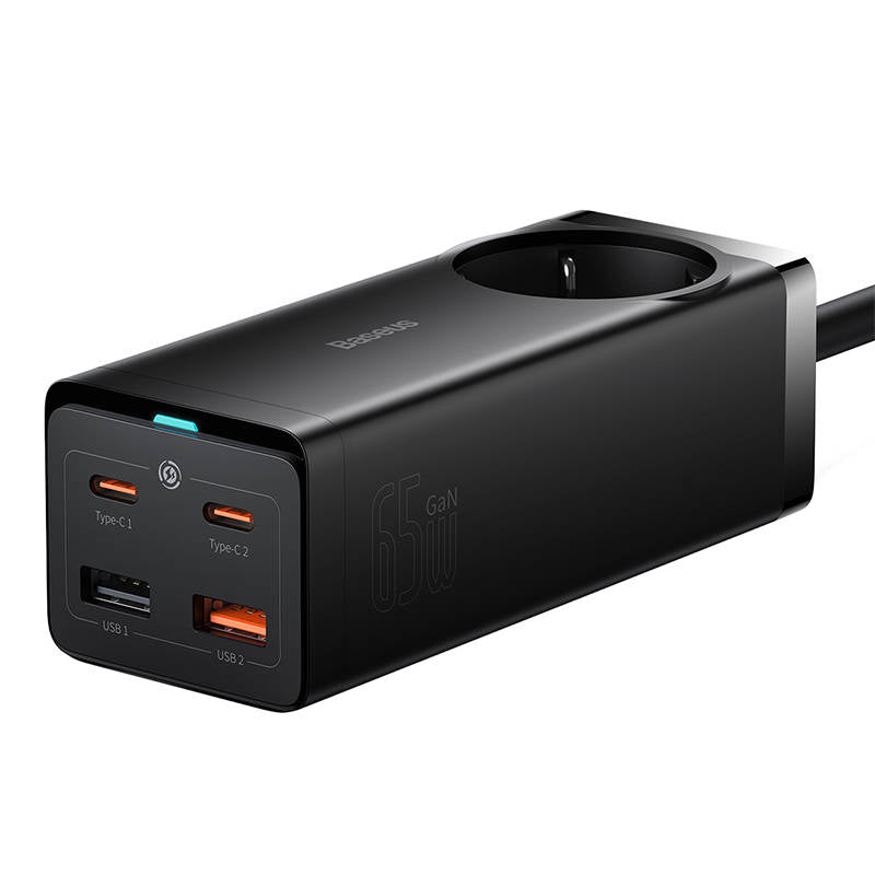 Produžni kabel Baseus GaN3 Pro, 1 x Schuko - 2 x USB-A - 2 x USB-C, Crni PSZM000901