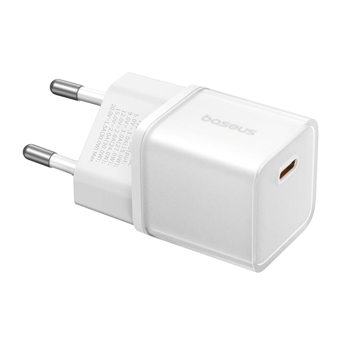 Punjač za mrežu Baseus GaN5S, 20W, 3A, 1 x USB-C, Bijeli P10162503213-00