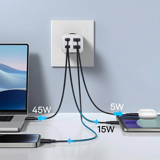 Punjač Baseus GaN6 Pro, 65W, 3.25A, 2 x USB-A - 2 x USB-C, Bijeli
