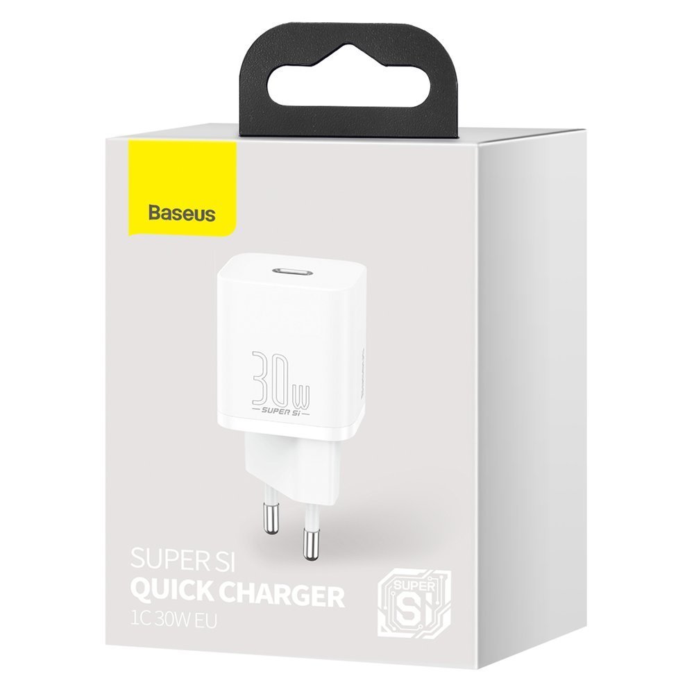 Punjač Baseus Super Si 1C, 30W, 3A, 1 x USB-C, Bijeli CCSUP-J02
