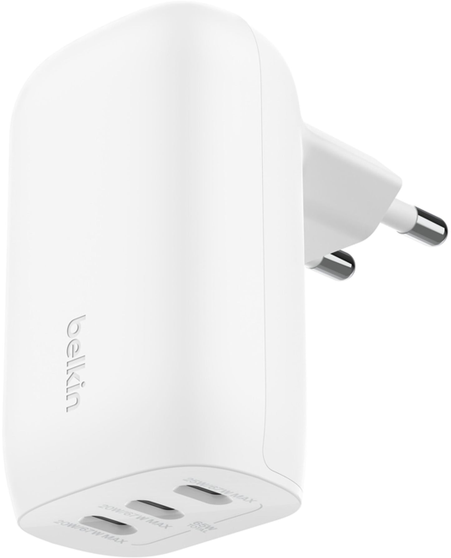 Punjač Mreže Belkin BoostCharge, 67W, 3A, 3 x USB-C, Bijela WCC002vfWH