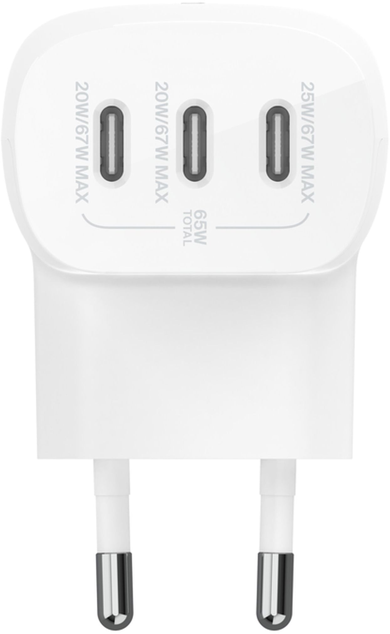 Punjač Mreže Belkin BoostCharge, 67W, 3A, 3 x USB-C, Bijela WCC002vfWH