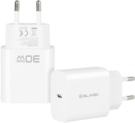 Mrežni punjač Blavec BC-14, 30 W, 3 A, 1 × USB-C, bijeli