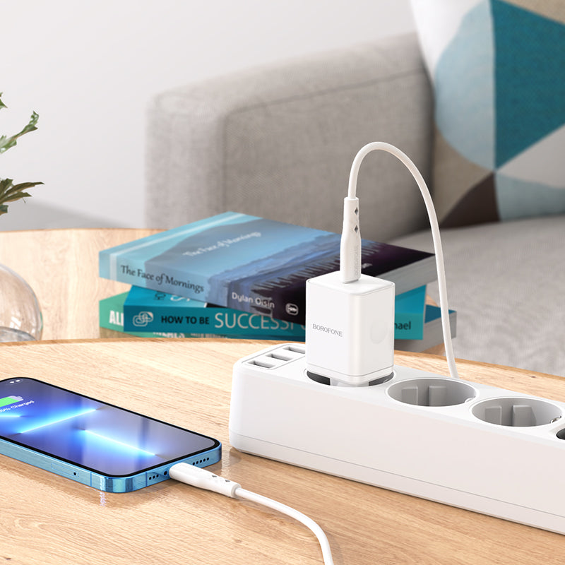 Punjač za mrežu Borofone BN6 Field, 20W, 3A, 1 x USB-C, Bijeli
