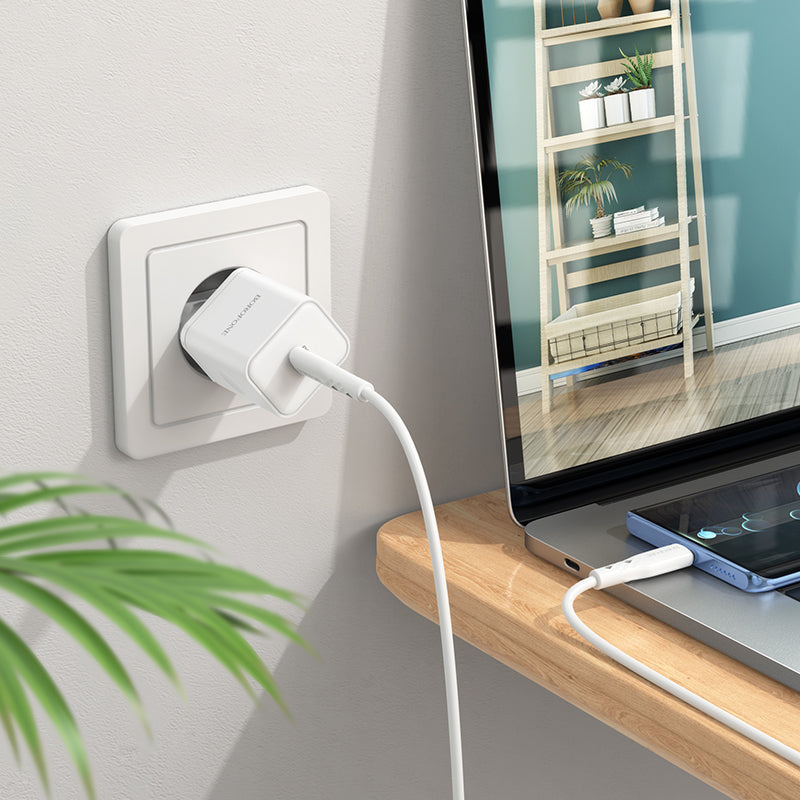 Punjač za mrežu Borofone BN6 Field, 20W, 3A, 1 x USB-C, Bijeli