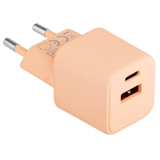 Mrežni punjač Colorum CLS30-AC-14, 30W, 3A, 1 x USB-A - 1 x USB-C, Narančasta