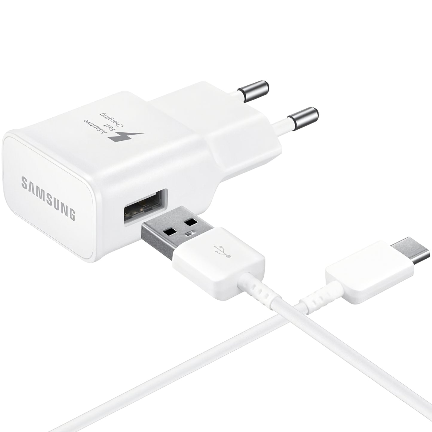 Mrežni punjač s USB-C kabelom Samsung EP-TA200W + DG970BWE, 15W, 2A, 1 x USB-A, Bijeli GP-PTU020SOBWQ