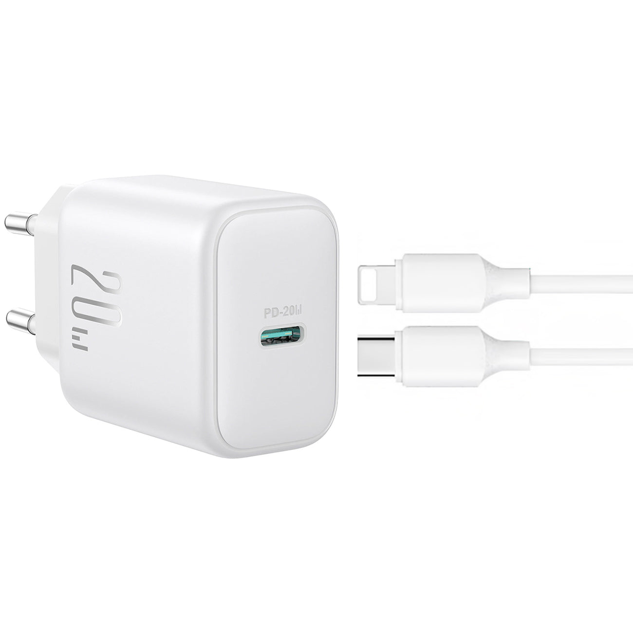 Punjač za mrežu s Lightning kabelom Joyroom JR-TCF20, 20W, 3A, 1 x USB-C, Bijeli