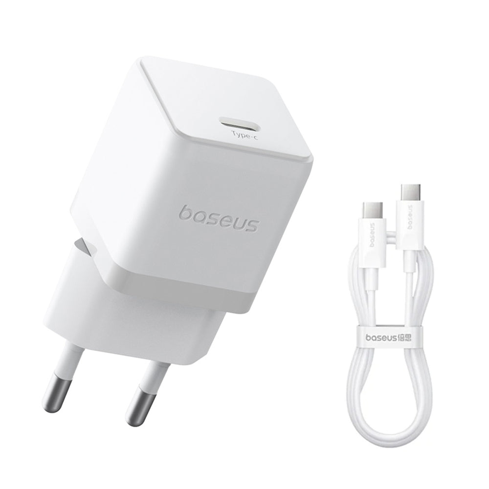 Punjač za mrežu s USB-C kabelom Baseus Palm, 20W, 3A, 1 x USB-C, Bijeli P10111602213-01