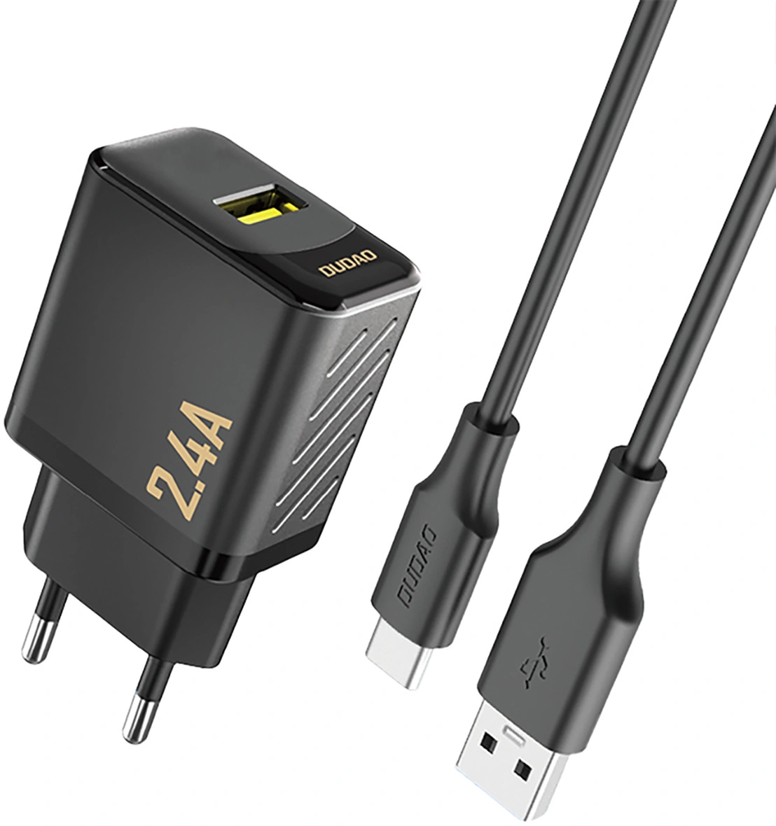 Mrežni punjač s USB-C kabelom Dudao A23TEU, 12W, 2.4A, 1 x USB-A, Crni