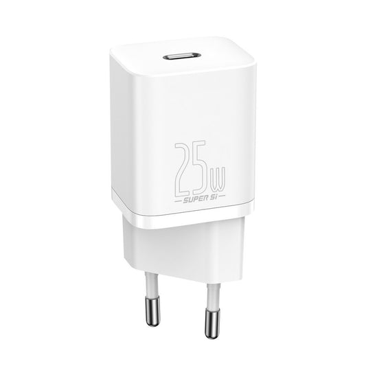 Punjač za mrežu s USB-C kabelom Baseus Super Si, 25W, 3A, 1 x USB-C, Bijeli TZCCSUP-L02