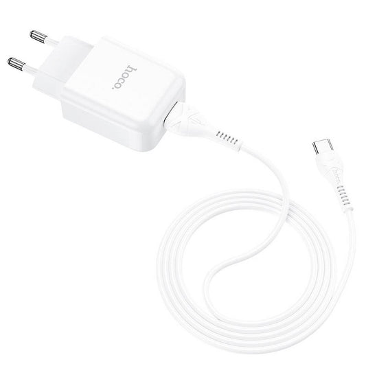 Punjač za mrežu s USB-C kabelom HOCO N2, 10W, 2A, 1 x USB-A, Bijeli