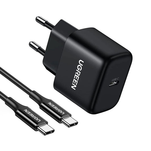 Punjač za mrežu s USB-C kabelom UGREEN CD250, 25W, 3A, 1 x USB-C, crni