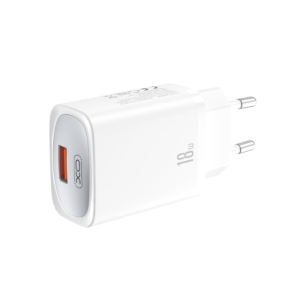 Mrežni punjač s USB-C kabelom XO Design CE19, 18W, 3A, 1 x USB-A, Bijeli