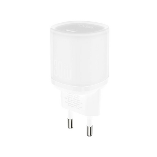 Punjač za mrežu s USB-C kabelom XO Design L150, 30W, 3A, 1 x USB-C, Bijeli