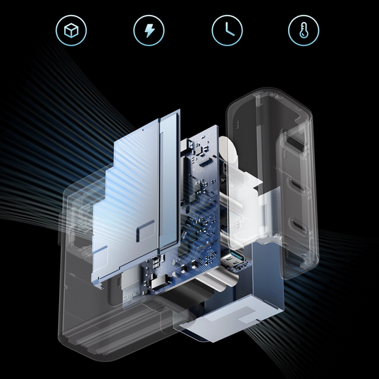 Punjač za mrežu s USB-C kabelom Cuktech, 100W, 5A, 1 x USB-A - 2 x USB-C, Sivi CUKAD1003EUG