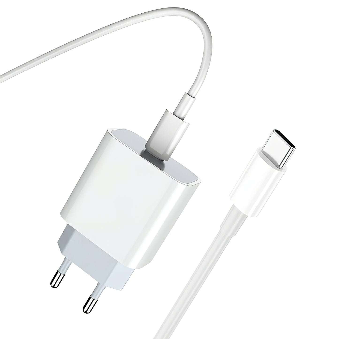 Mrežni punjač s USB-C kabelom Prestico F8S, 20W, 3A, 1 x USB-C, Bijeli