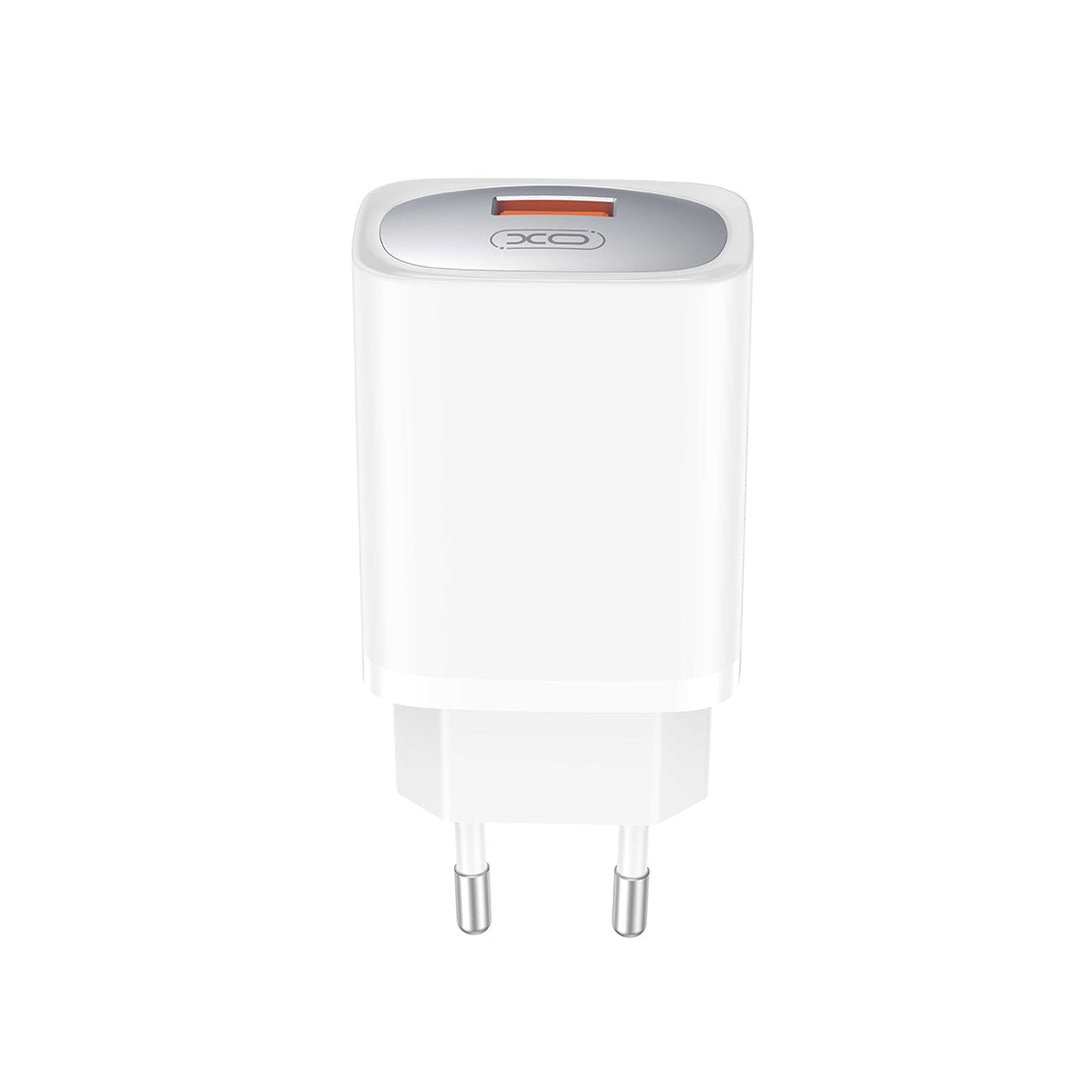 Mrežni punjač s USB-C kabelom XO Design CE19, 18W, 3A, 1 x USB-A, Bijeli
