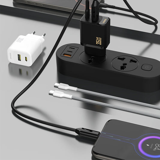 Punjač za mrežu s USB-C kabelom Dudao A27 Max, 35W, 1 x USB-A - 1 x USB-C, Crni