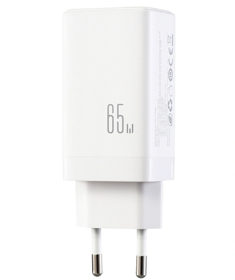 Mrežni punjač s USB-C kabelom Joyroom JR-TG10, 65W, 3.25A, 1 x USB-A - 2 x USB-C, Bijeli