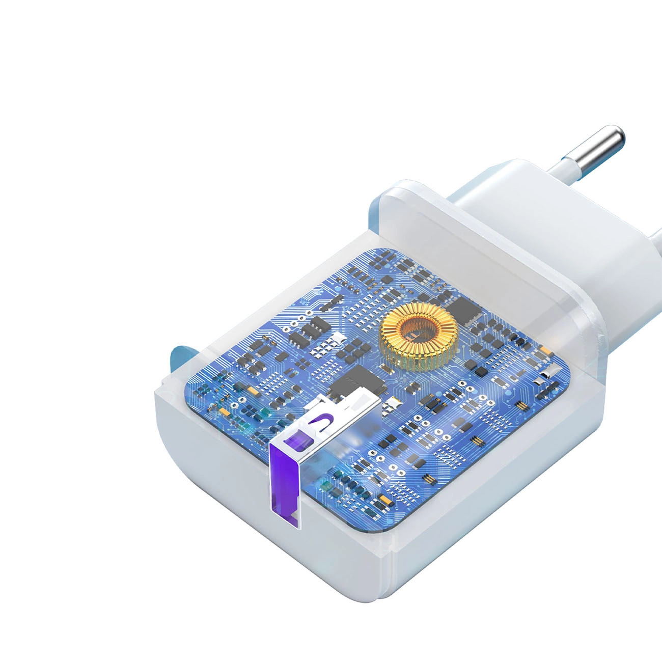 Punjač za mrežu s USB-C kabelom Dudao A20EU, 18W, 3A, 1 x USB-A, Bijeli