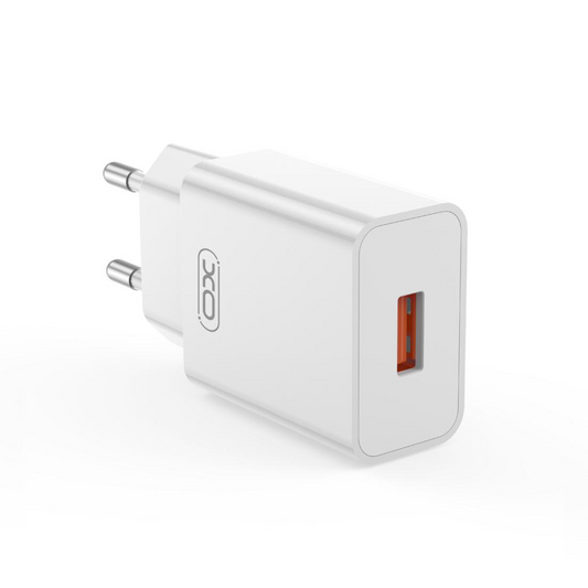 Punjač za mrežu s USB-C kabelom XO Design L127, 18W, 3A, 1 x USB-A, Bijeli
