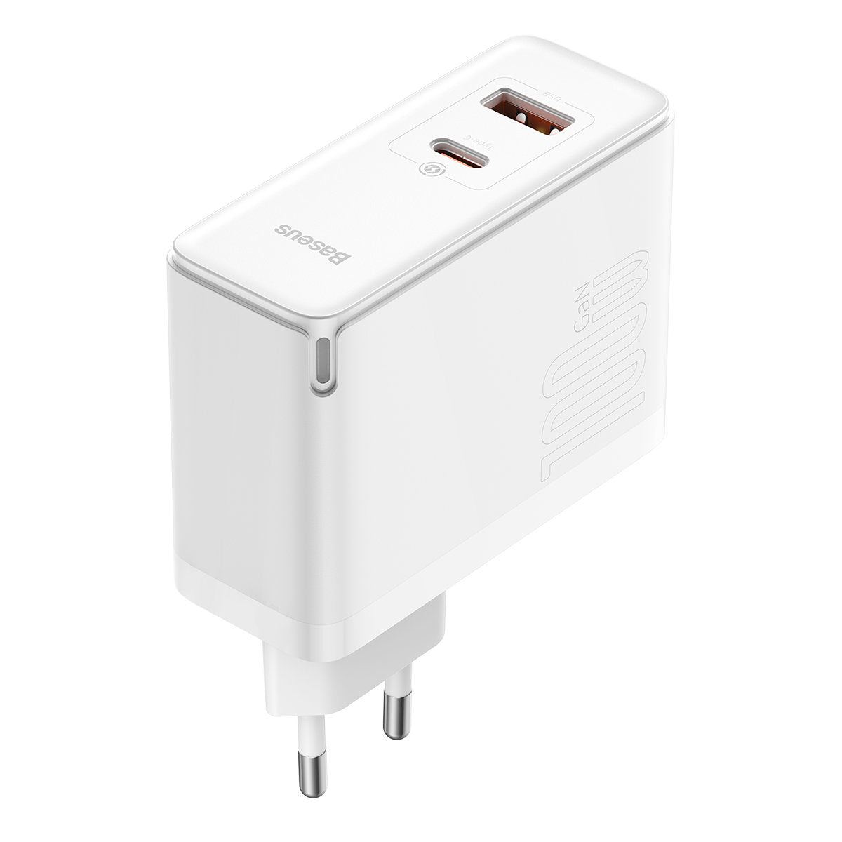 Mrežni punjač s USB-C kabelom Baseus GaN5 Pro, 100W, 3A, 1 x USB-A - 1 x USB-C, Bijeli CCGP090202