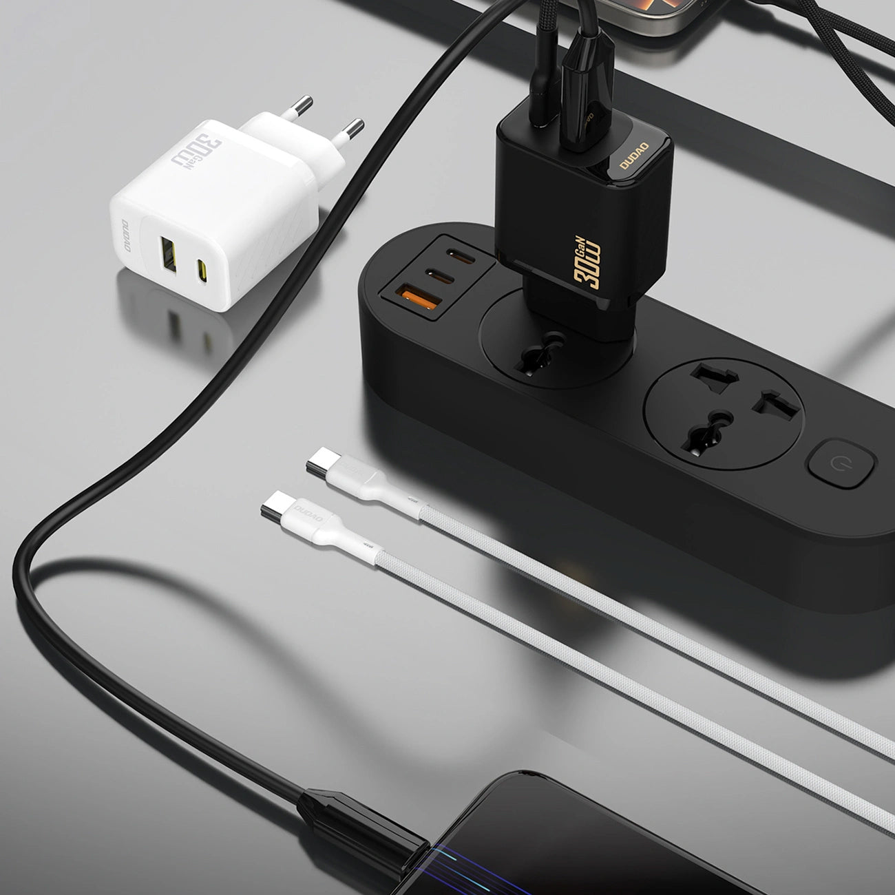 Mrežni punjač s USB-C kabelom Dudao A27TCEU, 30W, 1 x USB-A - 1 x USB-C, Bijeli