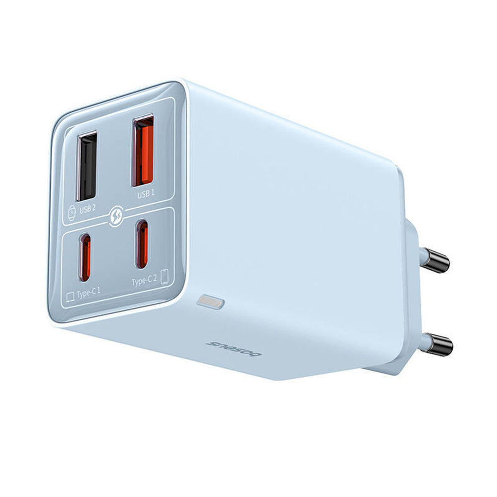 Punjač mreže s USB-C kabelom Baseus GaN6 Pro, 65W, 3.25A, 2 x USB-A - 2 x USB-C, Plavi E0121D00