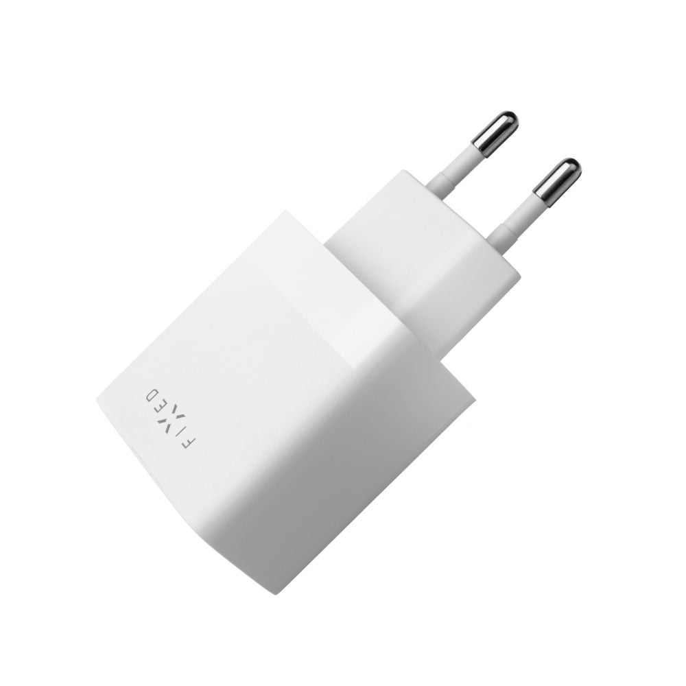 Punjač mreže s USB-C kabelom Fixed, 17W, 3A, 2 x USB-A, Bijeli