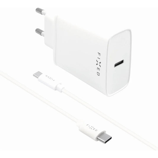Punjač mreže s USB-C kabelom Fixed, 20W, 3A, 1 x USB-C, Bijeli