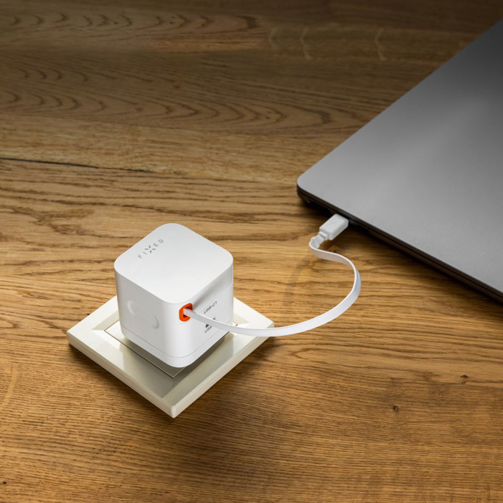 Mrežni punjač s USB-C kabelom Fixed, 65W, 3.25A, 1 x USB-C, Crni