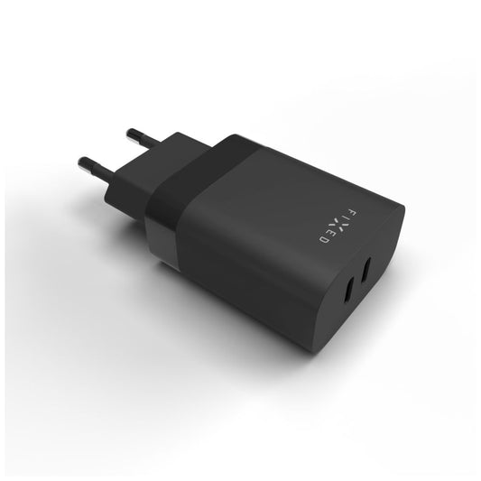 Punjač mreže Fixed, 35W, 3A, 2 x USB-C, Crni
