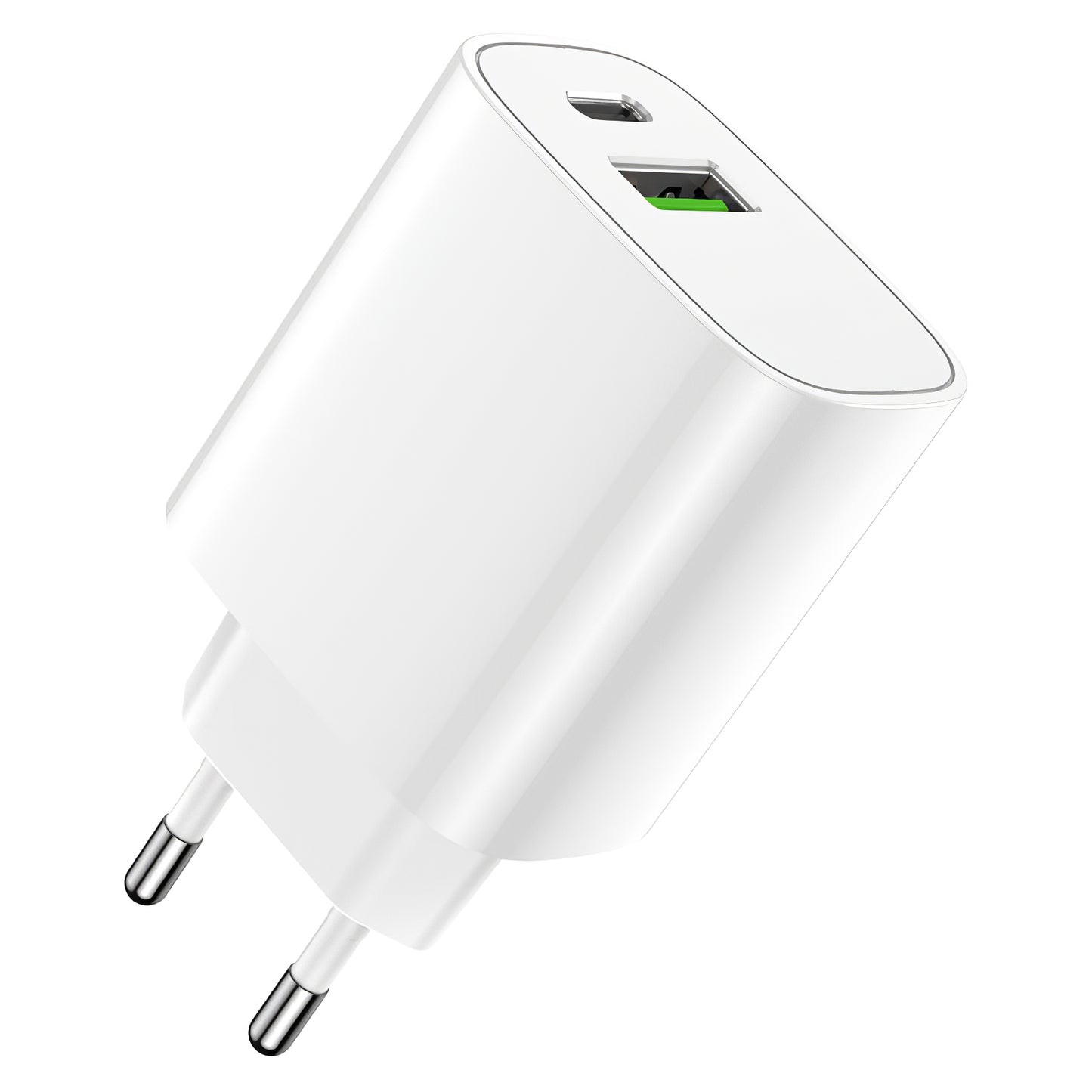Punjač Forever LS-04, 20W, 3A, 1 x USB-A - 1 x USB-C, Bijeli