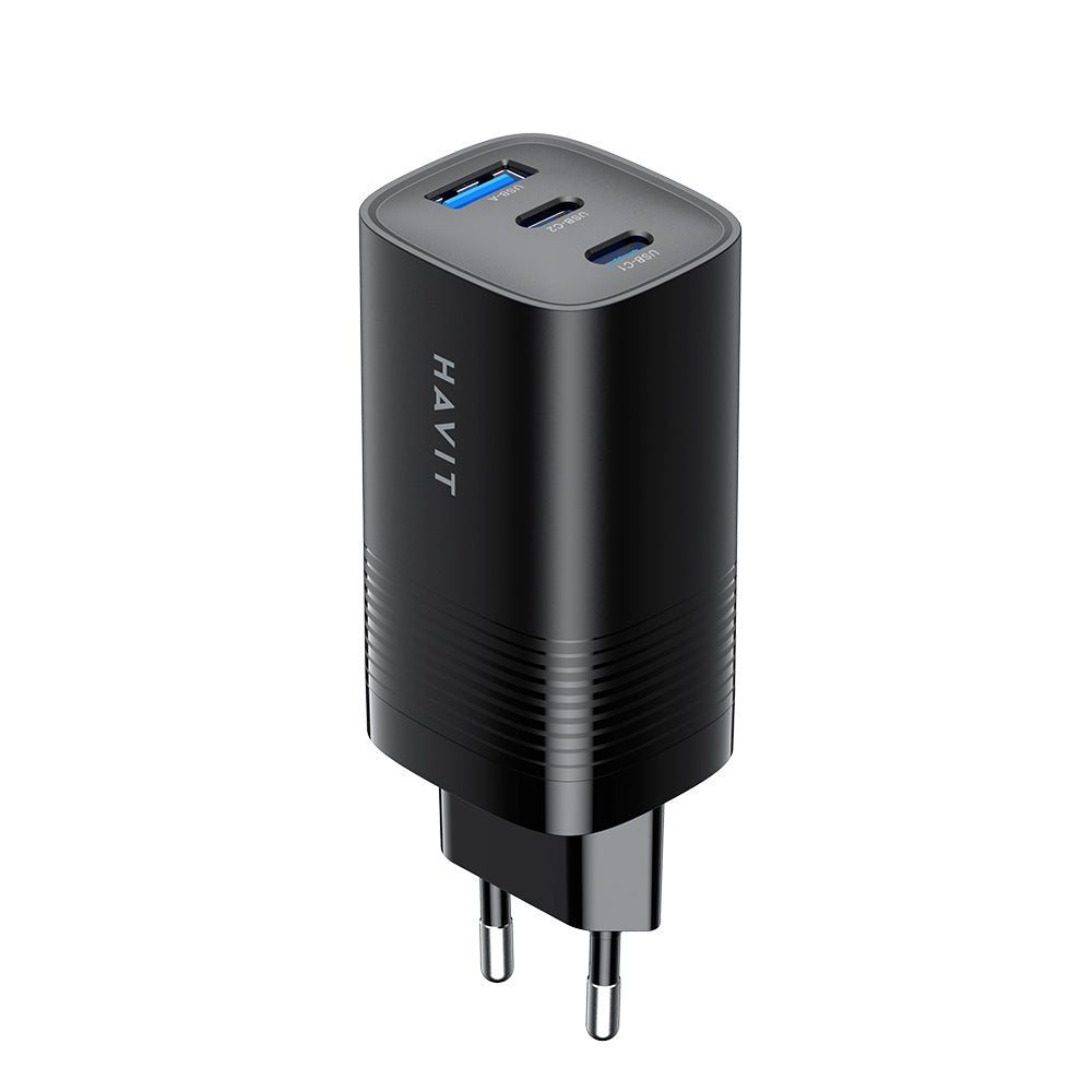 Mrežni punjač HAVIT UC20, 65W, 3A, 1 x USB-A - 2 x USB-C, Crni