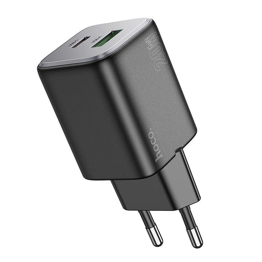 Punjač za mrežu HOCO N41, 20W, 3A, 1 x USB-A - 1 x USB-C, Crni