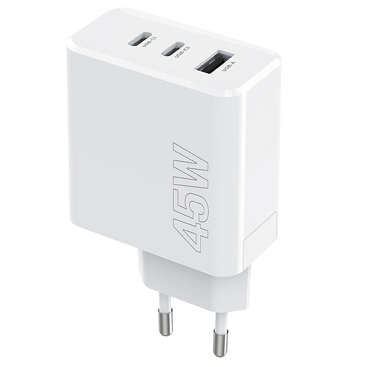 Punjač za mrežu MaXlife MXTC-07-45ACC, 45W, 3A, 1 x USB-A - 2 x USB-C, Bijeli
