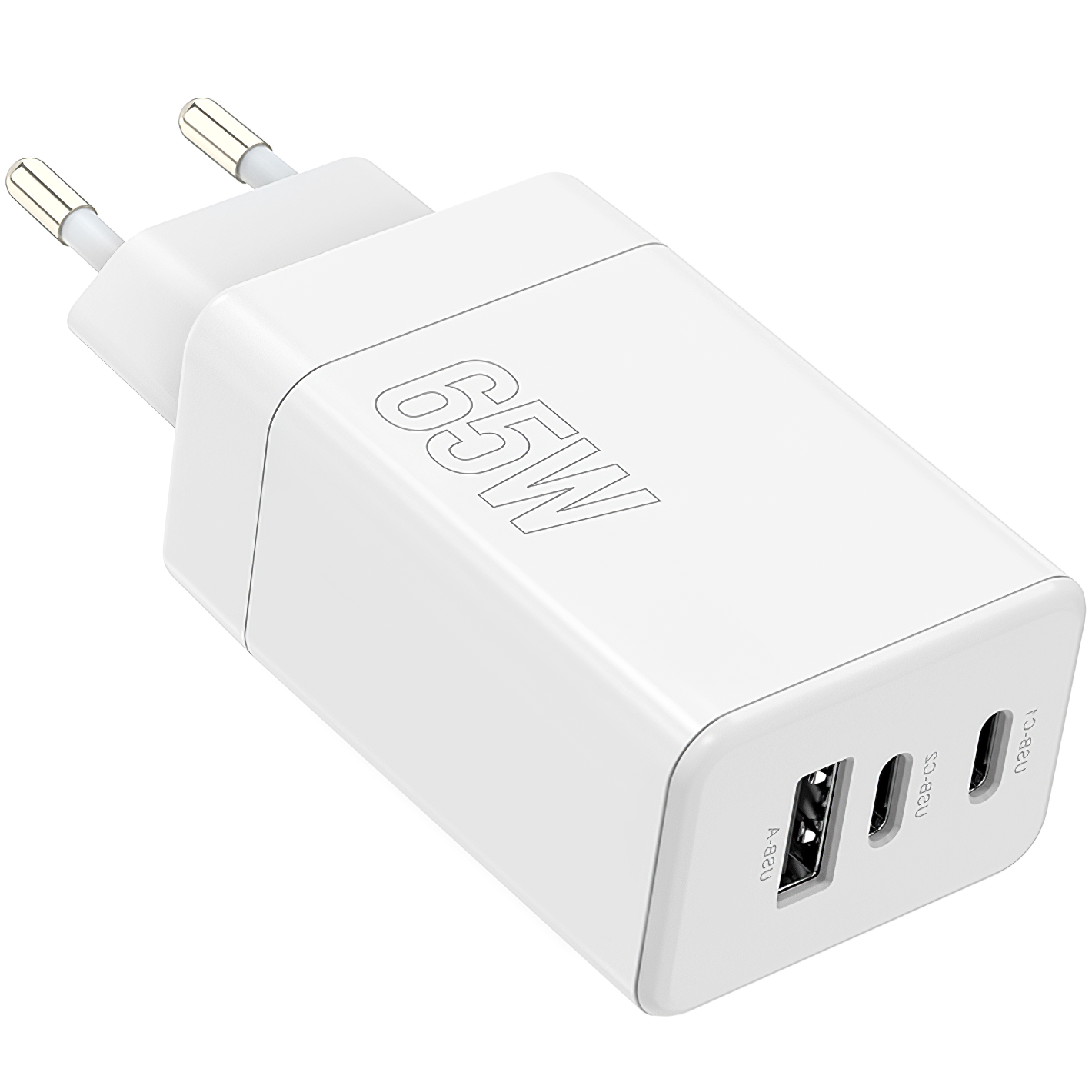 Punjač za mrežu MaXlife MXTC-08-65ACC, 65W, 3.25A, 1 x USB-A - 2 x USB-C, Bijeli