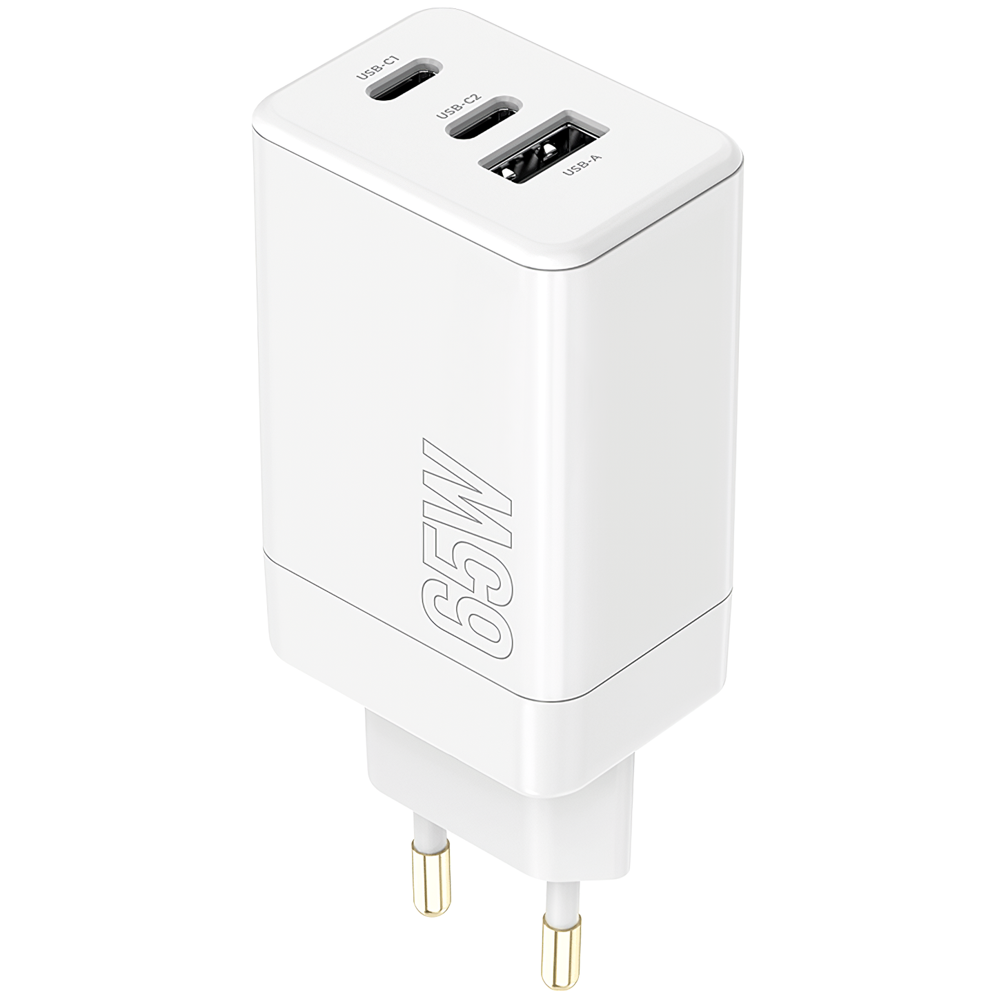 Punjač za mrežu MaXlife MXTC-08-65ACC, 65W, 3.25A, 1 x USB-A - 2 x USB-C, Bijeli
