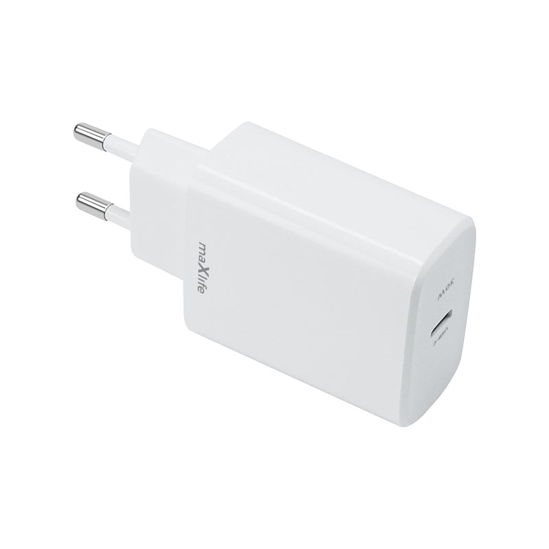 Punjač za mrežu MaXlife MXTC-10-30C, 30W, 3A, 1 x USB-C, Bijeli