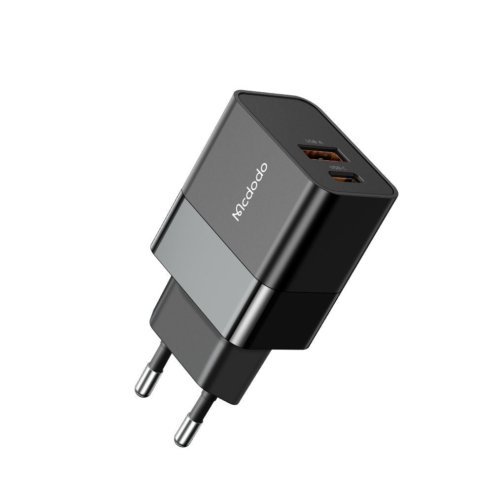 Mrežni punjač McDodo CH-1951 Hydrogen, 20W, 3A, 1 x USB-A - 1 x USB-C, Crni
