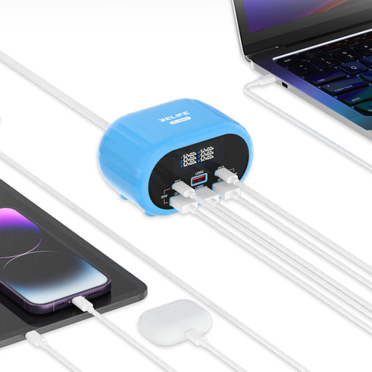 Punjač Stanica Relife RL-309U, 72W, 5A, 2 x USB-C - 4 x USB-A, Plava