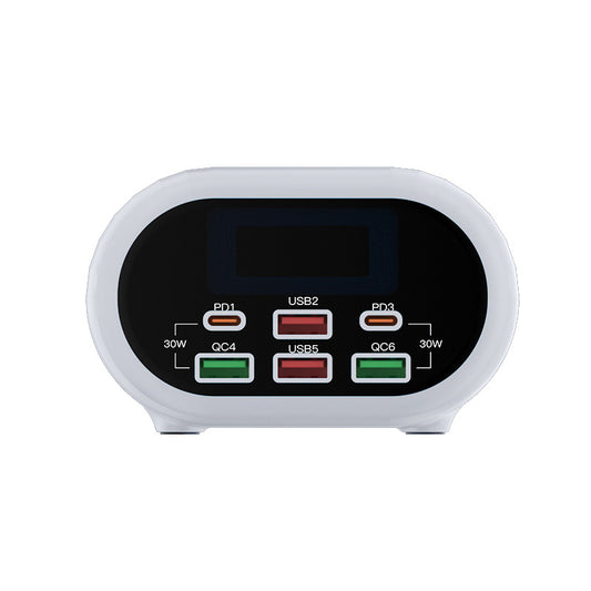 Punjač Stanica Relife RL-309U, 72W, 5A, 2 x USB-C - 4 x USB-A, Srebrni