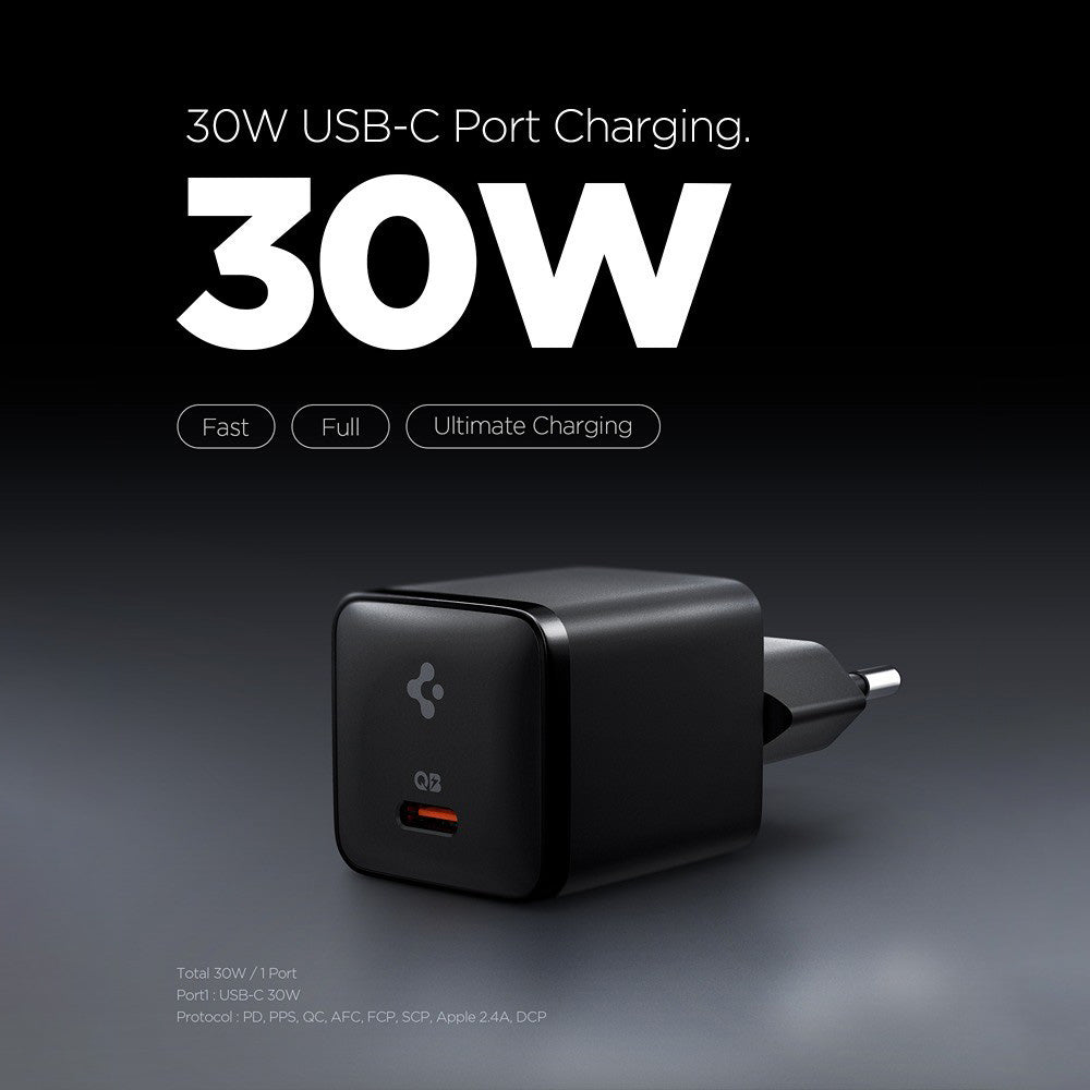 Mrežni punjač Spigen EE301EU Essential, 30W, 3A, 1 x USB-C, Crni ACH09493