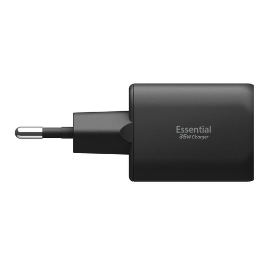 Punjač mreže Spigen Essential, 35W, 3A, 1 x USB-A - 1 x USB-C, Crni